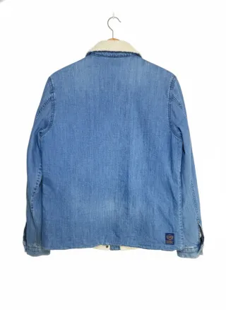 Pull&Bear Denim Sherpa Jacket - Blue Jeans Coat