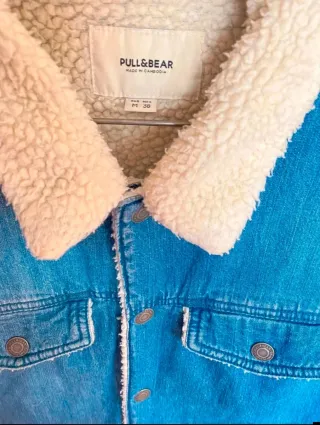 Pull&Bear Denim Sherpa Jacket - Blue Jeans Coat