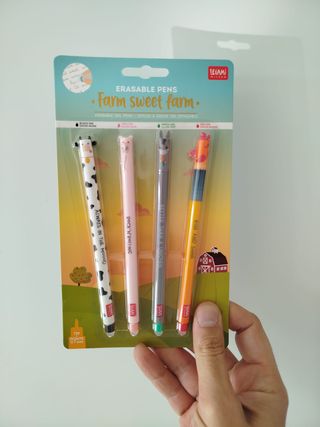 Set 4 Bolígrafos Borrables Legami Farm Sweet Farm