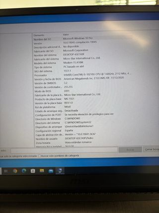 Portatil ULTRALIGERO MSI