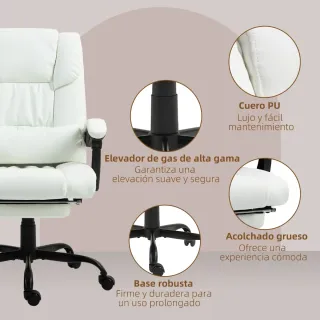 Silla Oficina Masaje 6 Puntos Blanca