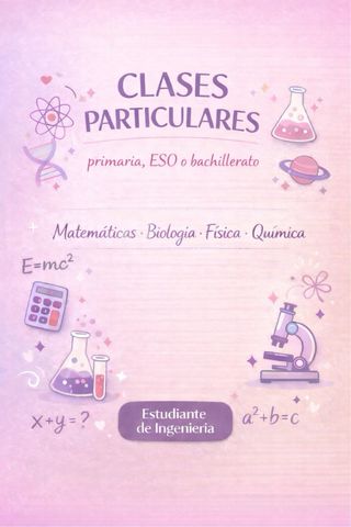 Clases particulares primaria, ESO y bachillerato.