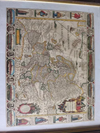 Coppia di quadri mappe antiche