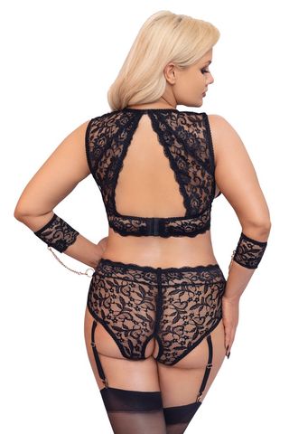 Completo Lingerie Cottelli Pizzo Nero XL