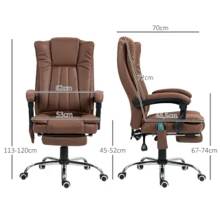 Silla Oficina Masaje Ajustable Marrón