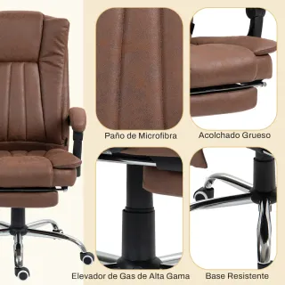 Silla Oficina Masaje Ajustable Marrón