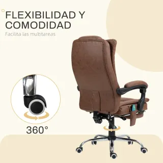 Silla Oficina Masaje Ajustable Marrón