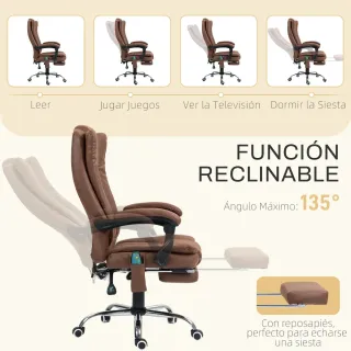 Silla Oficina Masaje Ajustable Marrón