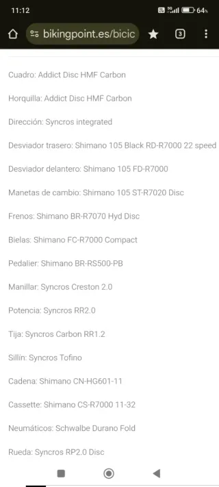 Bicicleta Carretera Scott Addict 20 Carbon TallaS