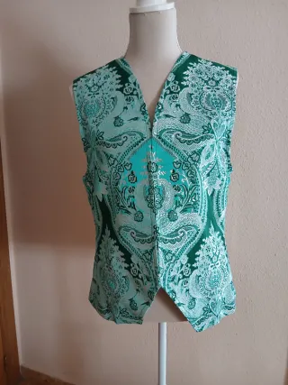Chaleco fallero verde y turquesa sin estrenar