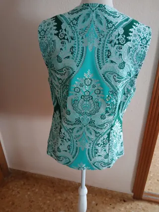 Chaleco fallero verde y turquesa sin estrenar