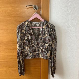 Blusa Stradivarius Manga Larga Estampada