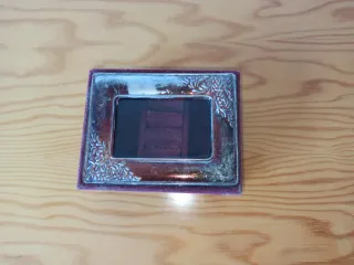 Cajita de joyas terciopelo rojo y marco plata