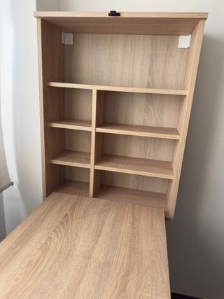 Escritorio Plegable Pared Madera Beige