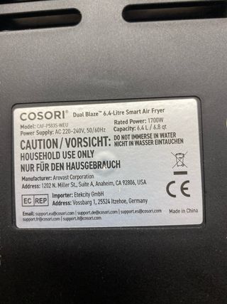 Cosori Dual Blaze Freidora de Aire