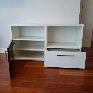 Mueble TV Ikea BESTÅ Negro/Blanco