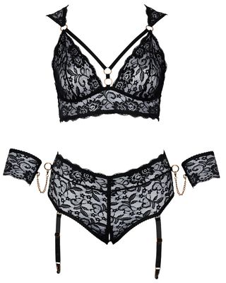Set Intimo Pizzo Nero TG XXL