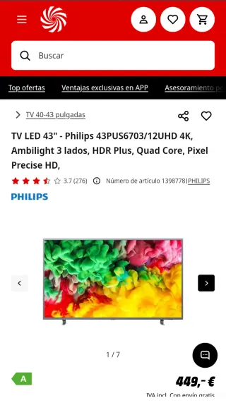 Philips 43PUS6703/12 TV LED 4K