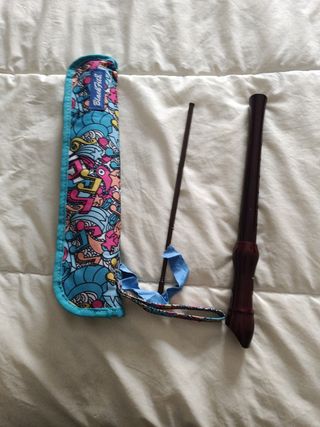 Flauta dulce hohner de madera con funda