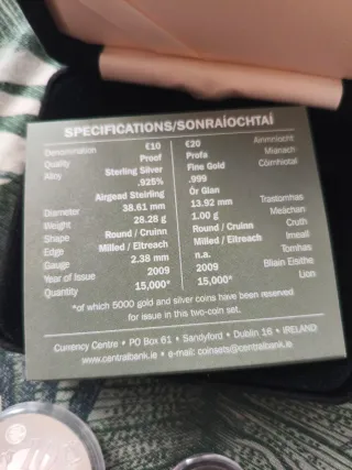 Monedas de oro y plata The Ploughman Irlanda 2009