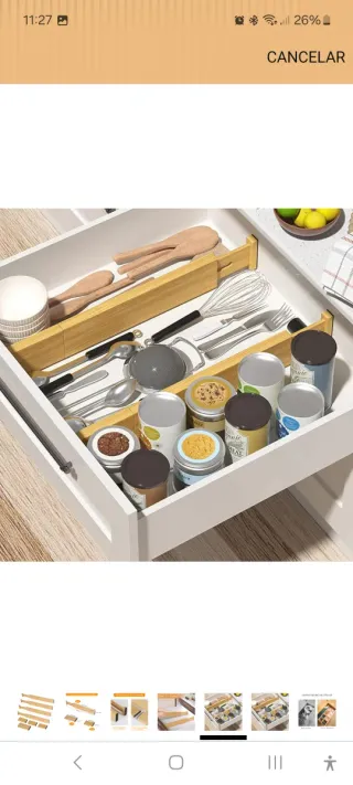 Separadores de cajones de bambú