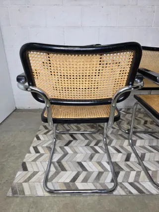 Lote 6 sillas Cesca vintage años 80 negras Italia