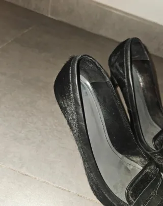 Bailarinas tacón negras pelo