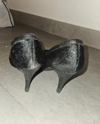 Bailarinas tacón negras pelo