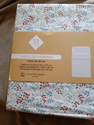 Juego Sábanas Franela Cama 90cm