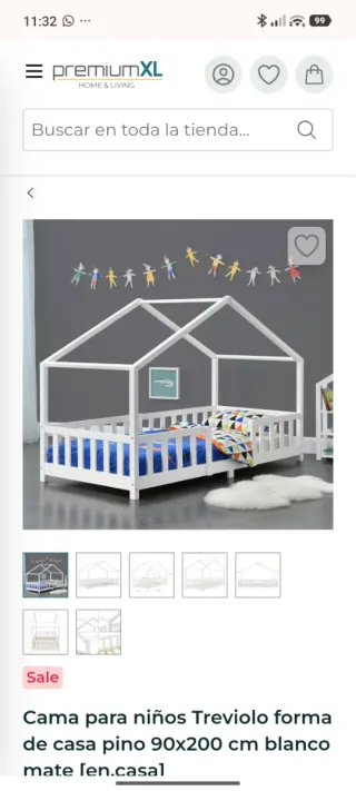 Cama Montessori Infantil Blanca.