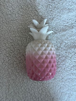 Jarrón Piña Cerámica Rosa y Blanco