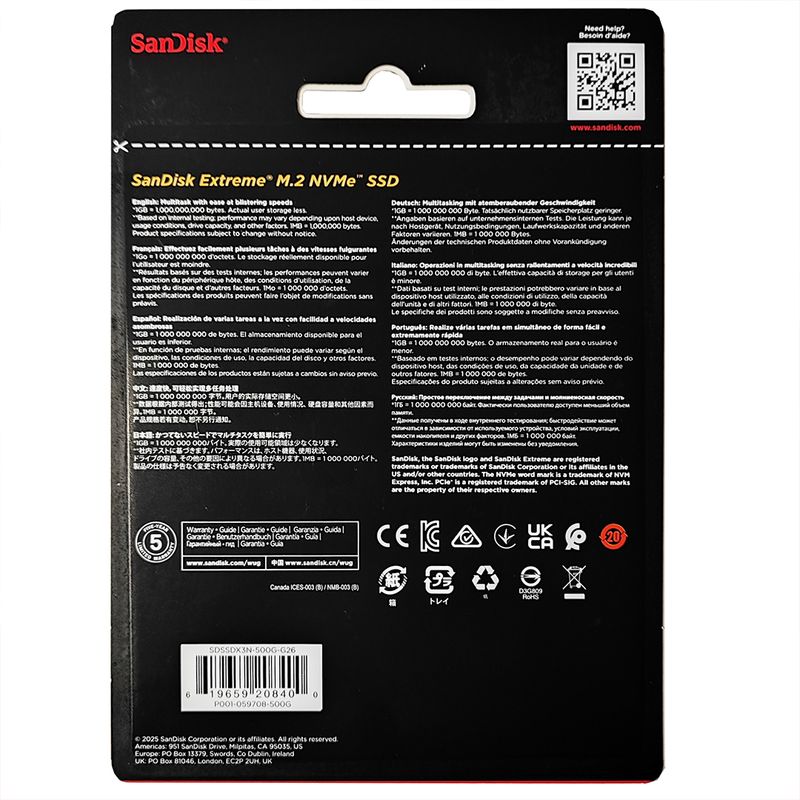 SanDisk Extreme 500GB M.2 NVMe PCIe Gen 4 SSD afbeelding 8