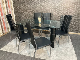 Comedor de 6 sillas negro NUEVO