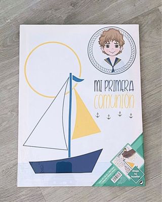 Lienzo Huellas Comunión Marinero Velero