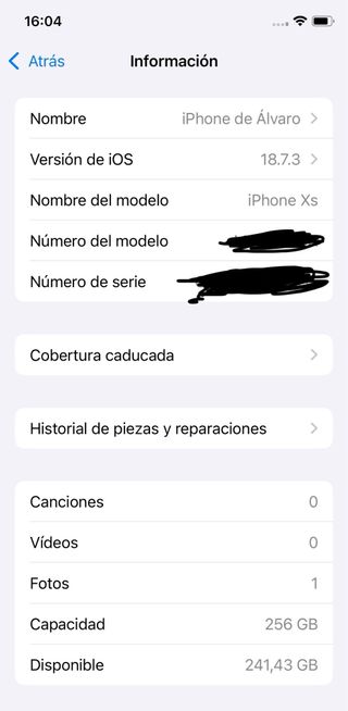 iPhone XS 128GB Apple (SABADO DOMINGO 7/8feb 90€)
