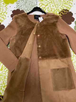 Abrigo punto mujer marrón