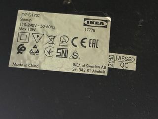 Lámpara de pie negra Ikea