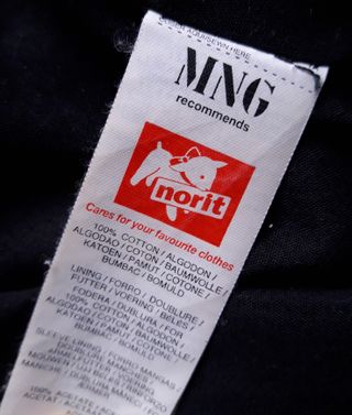 Abrigo MNG cuadros azul y gris