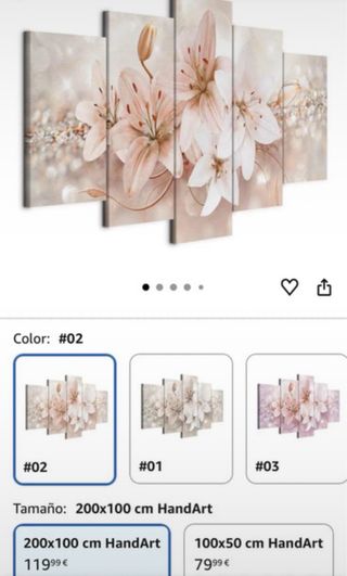 Conjunto de cuadros decorativos flores