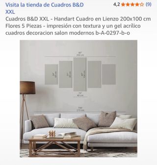 Conjunto de cuadros decorativos flores