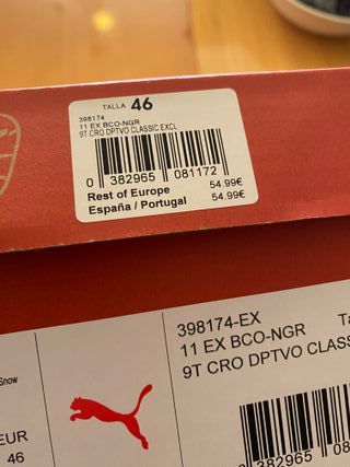 Zapatillas Puma Court Classic Unisex Talla 45/46