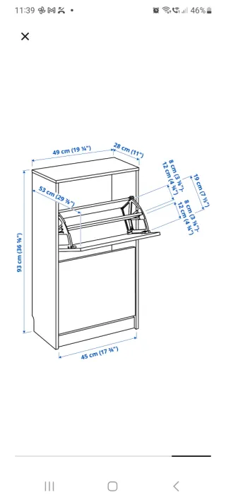 Zapatero blanco de madera
