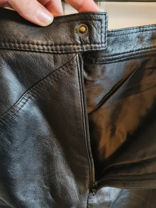 Gonna in vera pelle nera tg46 italiana