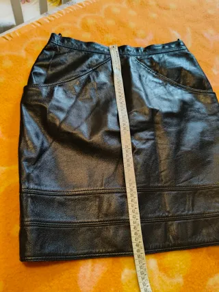 Gonna in vera pelle nera tg46 italiana