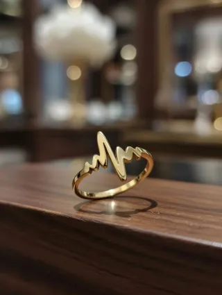 Anillo Acero Corazón Latido Talla 20.2 mm