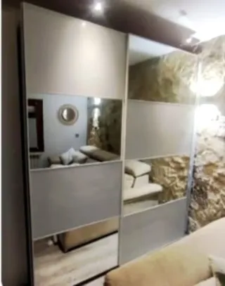 Puertas correderas espejo/alu armario Pax 200x235