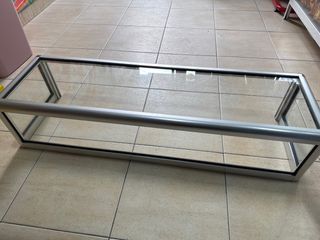 Vitrina expositora alimentos cristal y aluminio