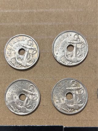 8 monedas de 50 céntimos 1949 Franco