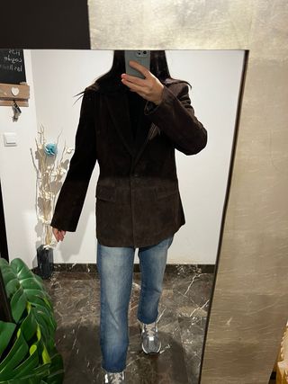 Chaqueta Zara Piel Marrón