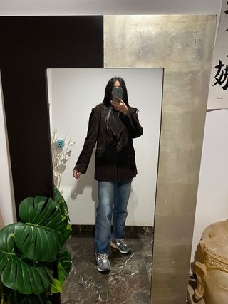 Chaqueta Zara Piel Marrón